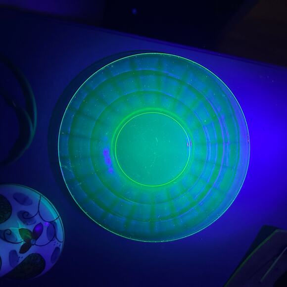 Vintage Uranium Depression Glass Small Plate - Picture 1 of 6